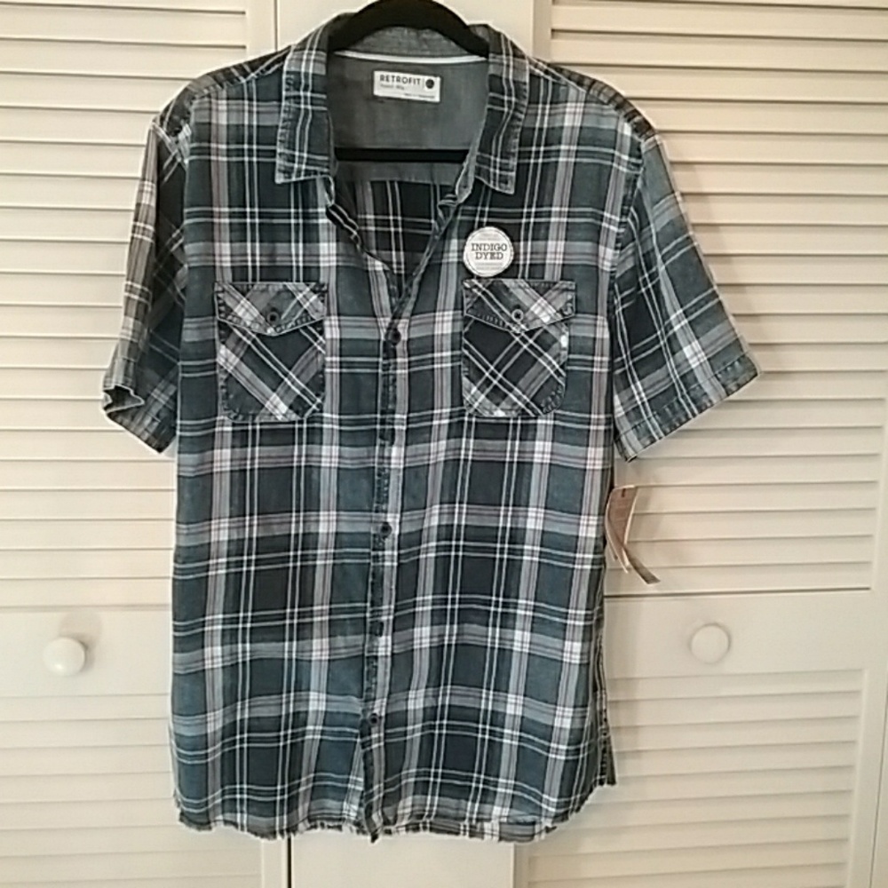 Indigo Dyed Retrofit Plaid Shirt